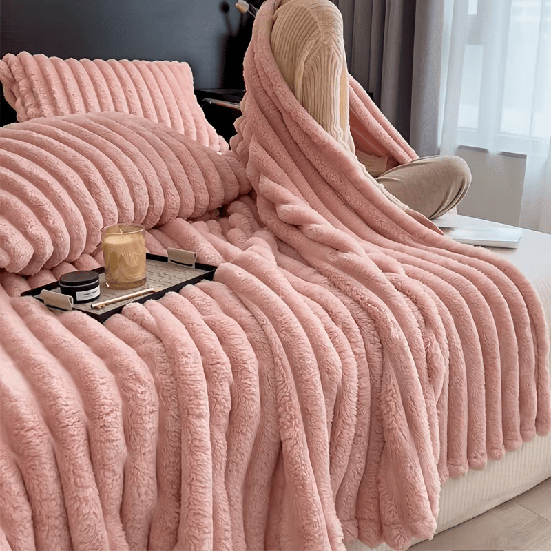 Nuvora™ – Manta Trançada Premium Ultra Macia - Toque Aveludado - Design Sofisticado + 2 Fronhas