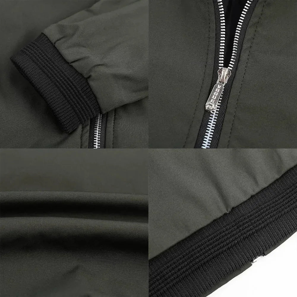 Jaqueta Masculina Casual Básico Com Zíper -Promoção de Inverno 2025